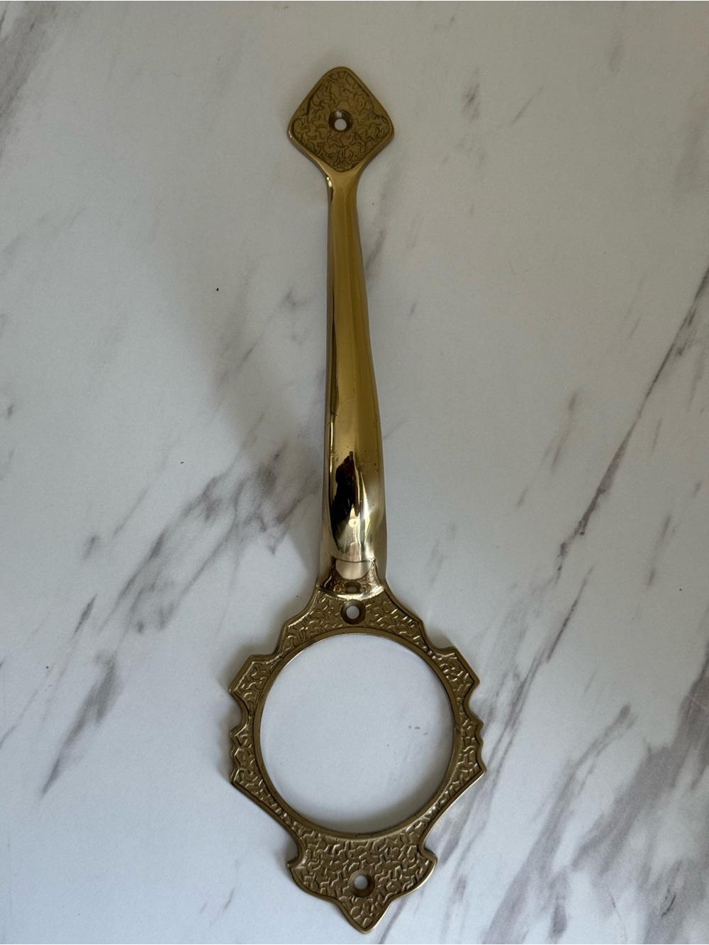 Vintage Large Solid Brass Door Push Pull Ornate Handle 12 Inches Long